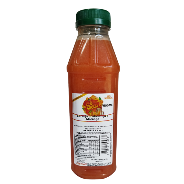  Suco Laranja c/ Morango e Maracujá 500ml  